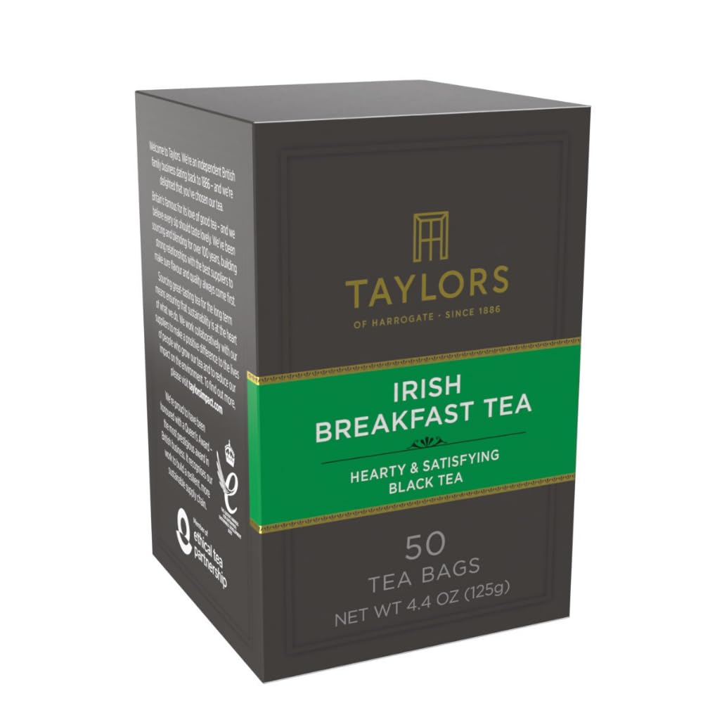 Taylors of Harrogate Irish Breakfast Tea - Bold Flavor | 50 Tea Bags for Energizing Mornings