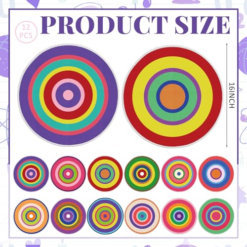 12-Piece Classroom Carpet Circle Seats - 16-Inch Round Floor Cushions