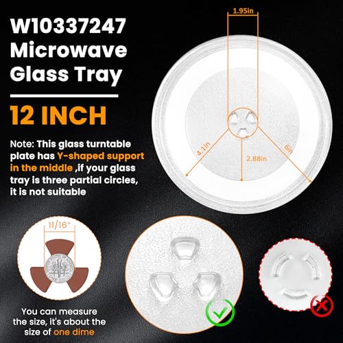 12-Inch Microwave Glass Turntable Plate - Y-Shaped Replacement Tray