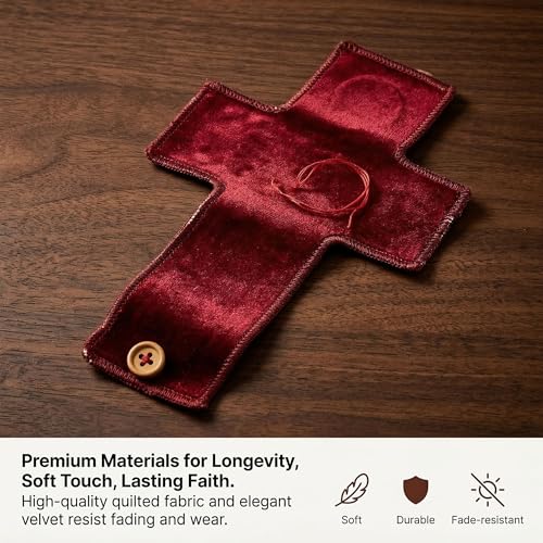 Catholic Pocket Prayer Quilts - 3 Pack with Crosses, 2x2 Inch