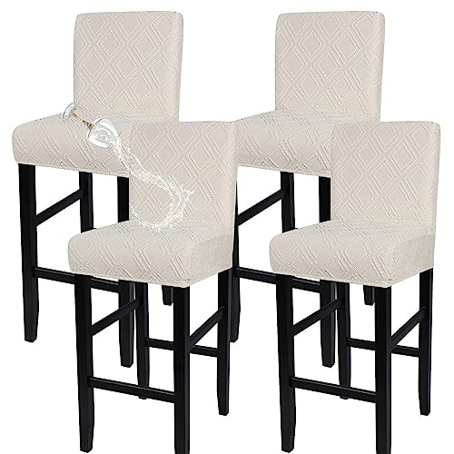 Water Repellent Bar Stool Covers Set of 4 - Stretch & Washable