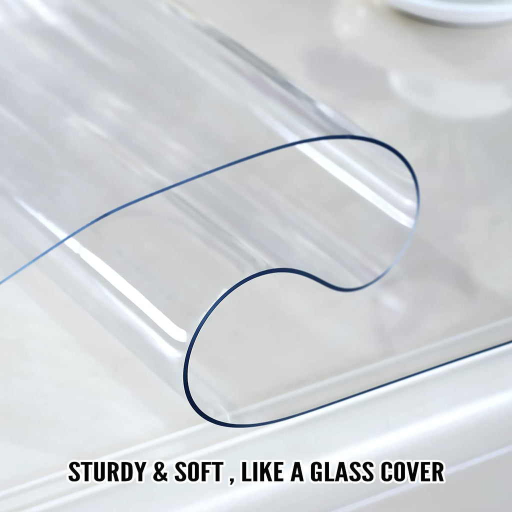 Royhom Clear Table Protector 42 x 60 Inch - 2mm Thick Plastic Table Cover, Clear Table Cover Protector Rectangle, Waterproof PVC Desk Mat for Coffee Table, Writing Desk, Dining Room, Dresser