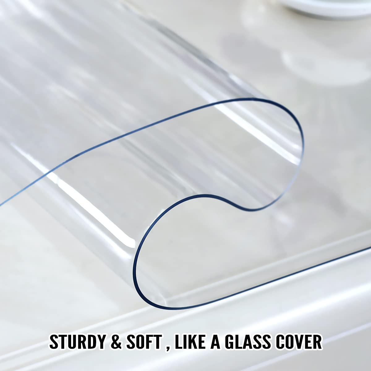 Royhom Clear Table Protector 40 x 60 Inch - 2mm Thick Plastic Table Cover, Clear Table Cover Protector Rectangle, Waterproof PVC Desk Mat for Coffee Table, Writing Desk, Dining Room, Dresser