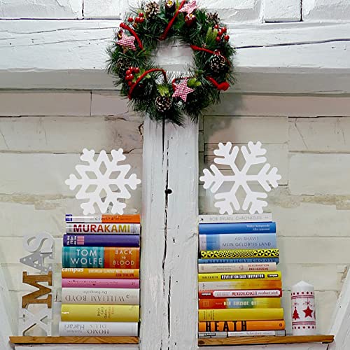 Christmas Wooden Snowflake Decor - 5pcs Winter Tabletop Signs for Holiday Home & Party
