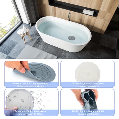 Silicone Bathtub Drain Stopper 2 Pack - 5 Inch Universal Cover