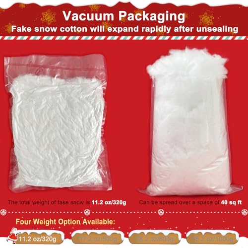 Apragaz 0.7 lb Fake Snow for Christmas Decorations Indoor Winter Village & Tree