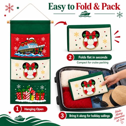 Magopera Green Christmas Fish Extender Door Hanger for DCL Gift Exchange - Festive Cabin Organizer with Pockets