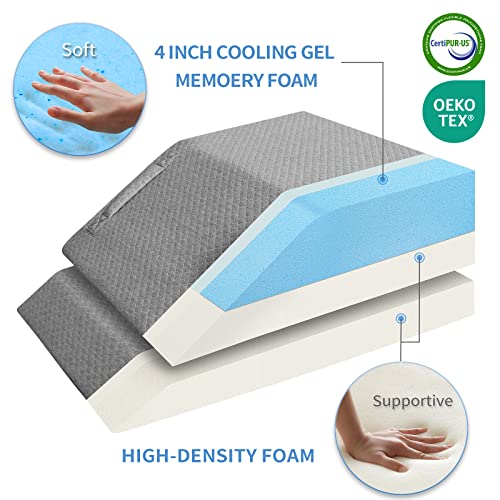 Adjustable Cooling Gel Leg Wedge Pillow for Pain Relief
