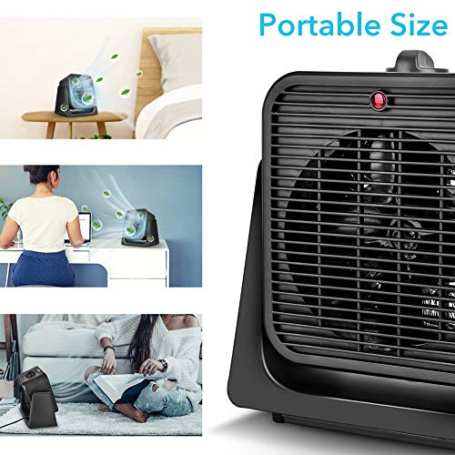 2-in-1 Portable Fan and Space Heater Combo for Desk and Indoor Use