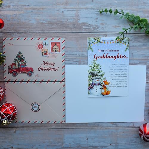 BlinkWishes Goddaughter Christmas Card – Goddaughter Edition with Envelope & Seal