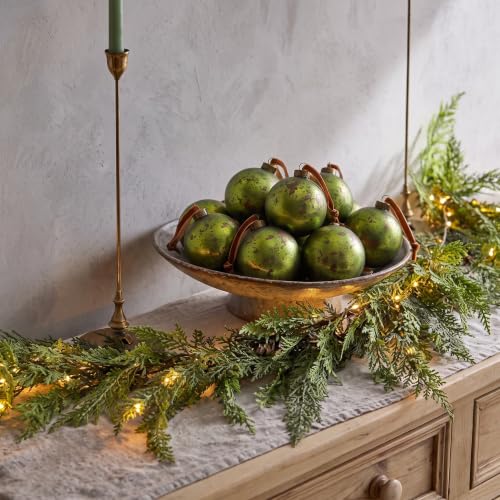 Suncalla Green Vintage Rustic Christmas Ball Ornaments Set 12 - 2.36 Inch