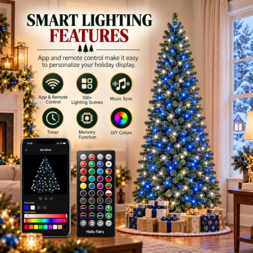 Avatar Controls 7.5FT Smart Pencil Christmas Tree with 350 LEDs, App & Remote