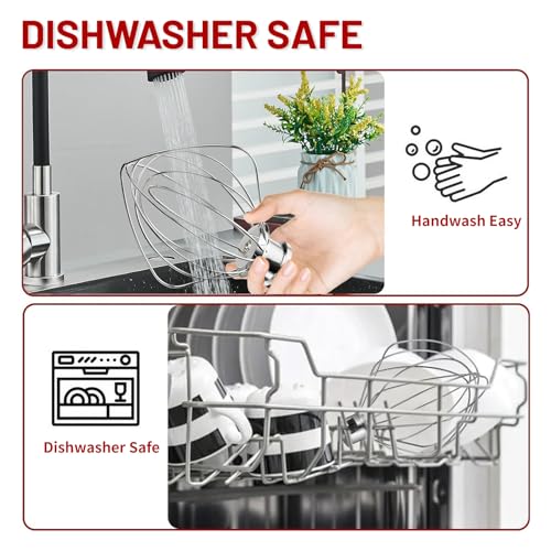 6-Wire Whip Attachment for Bowl-Lift Stand Mixers, Stainless Steel