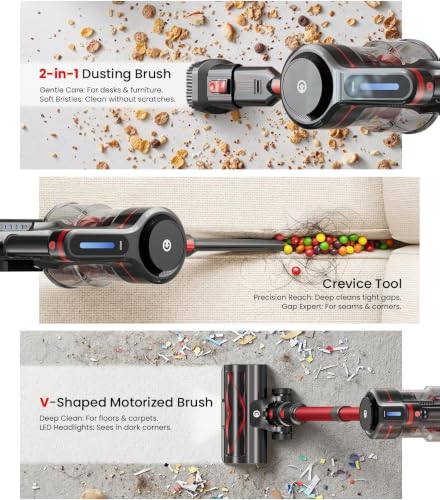 CHEBIO Cordless Stick Vacuum Cleaner, 45kPa Lightweight Rechargeable