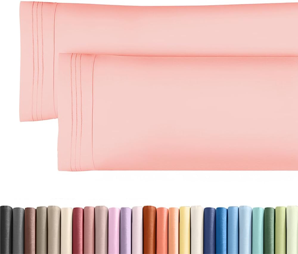 Skiennix Body Pillowcases Set of 2 | Soft 20x54 Long Pillow Covers for Side Sleepers - Baby Pink, Wrinkle-Free