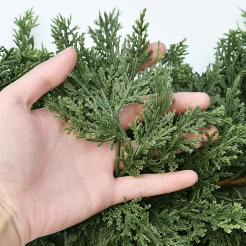 ZYTOP 9FT Artificial Cedar Garland Real Touch Greenery for Holiday Decor