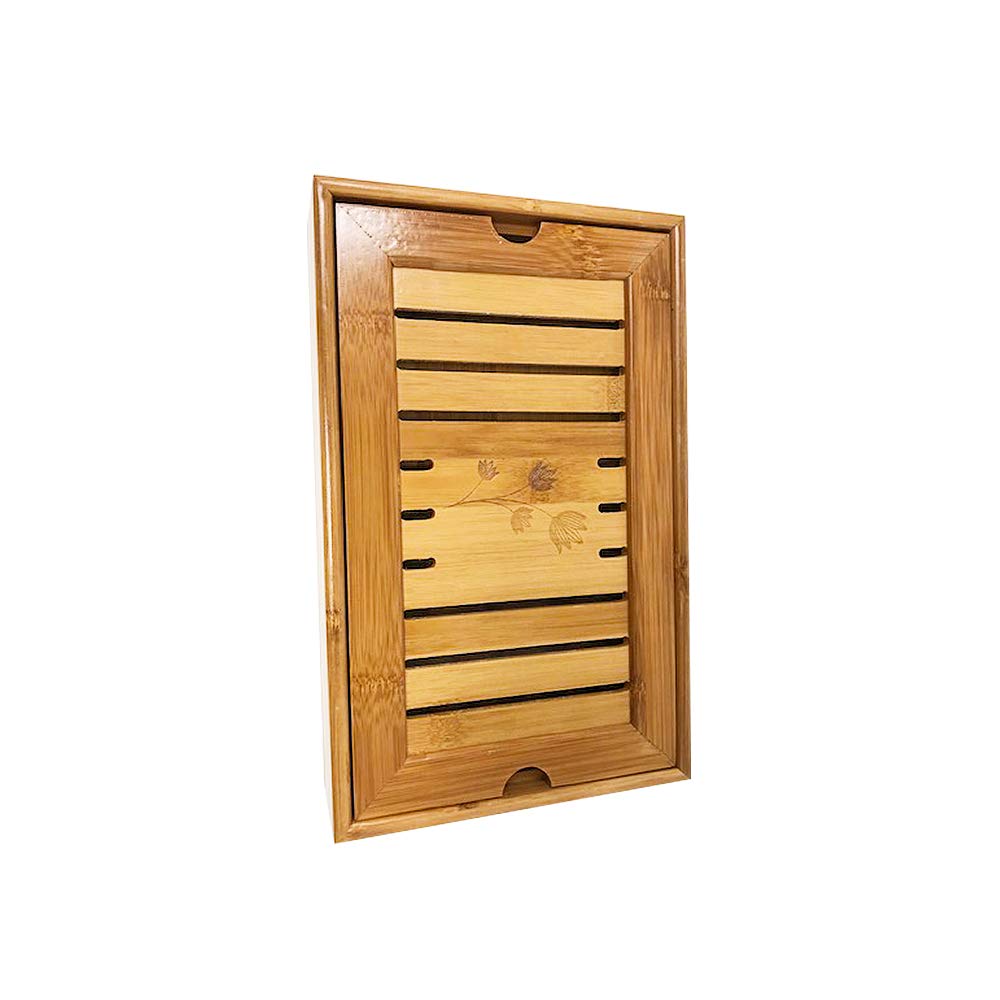 Bamboo Chinese Gongfu Tea Tray Table Box Set by Trademark Innovations