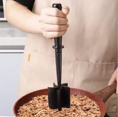 Meat Chopper | Premium Heat Resistant Hamburger Grinder for Ground Beef, Chicken & Potatoes - Black