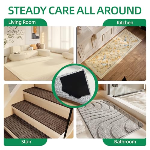 Non-Slip Rug Pads for Hardwood & Tile Floors - 8 Pack, Residue-Free