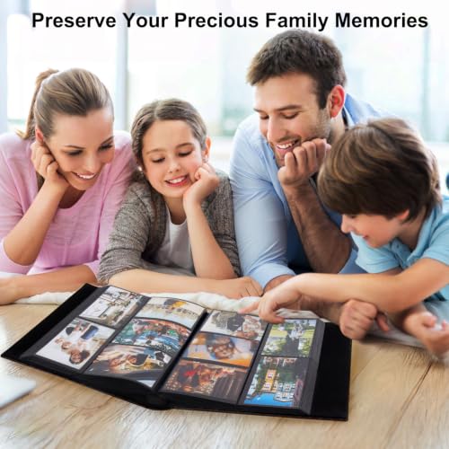Large Capacity 600-Pocket 4x6 Photo Album with Premium PU Leather Cover