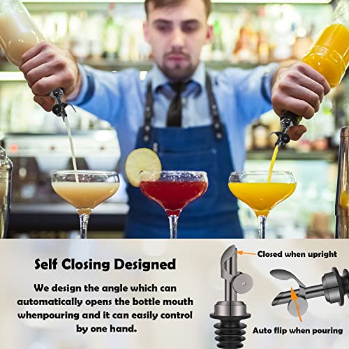 WAFJAMF Black Stainless Steel Olive Oil Pourer Spout with Self-Closing Design