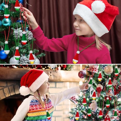 36 Pack Christmas Santa Hat Jingle Bell Necklaces Holiday Decorations