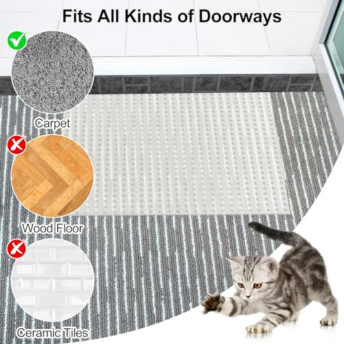 Clear Cat Scratch Carpet Protector for Doorway - 12.2 x 43.3 Inch Plastic Mat