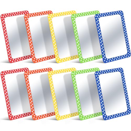10-Pack Shatterproof Acrylic Mirrors - 6x4" Pastel Plastic Safety Mirrors