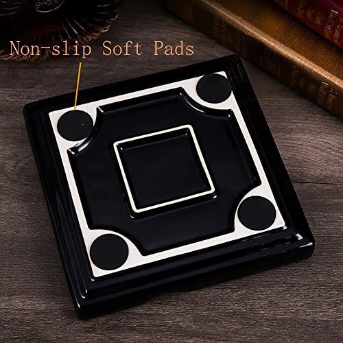 Large Ceramic Cigar Ashtray, 7.6-Inch Decorative Tray for Home and Patio