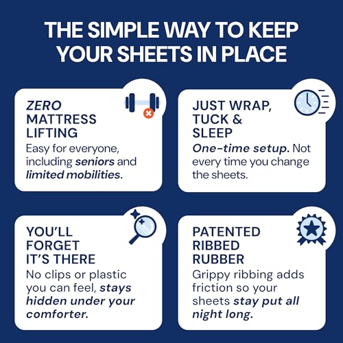 Elastic Fitted Sheet Holder Band for King Bed - Anti-Slip Sheet Straps