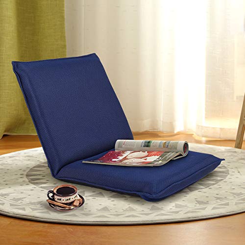 Adjustable 6-Position Mesh Floor Chair, Foldable Padded Gaming Sofa