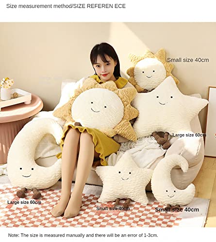 Moon and Star Decorative Lumbar Pillow - Soft Plush Cushion