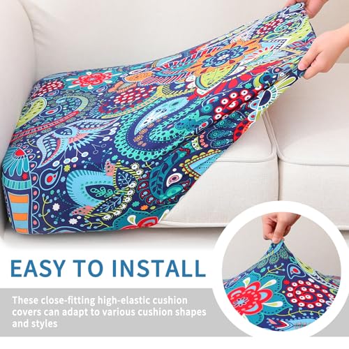 Stretch Floral Couch Cushion Cover - Washable Sofa Slipcover (Small)