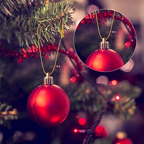 200Pcs Gold Christmas Ornament Hanger Strings with Snap Locking Fasteners