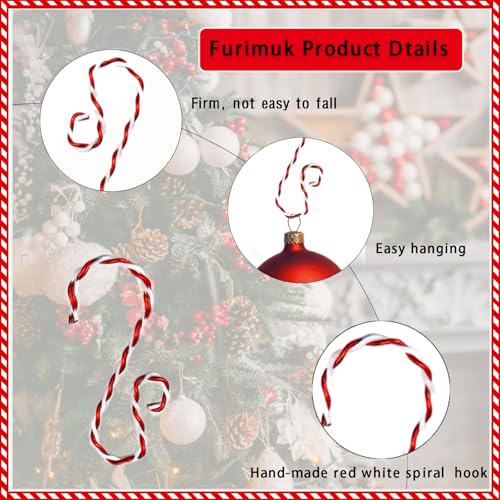 20-Pack Christmas Ornament Hooks - Metal S-Shaped Swirl Hangers