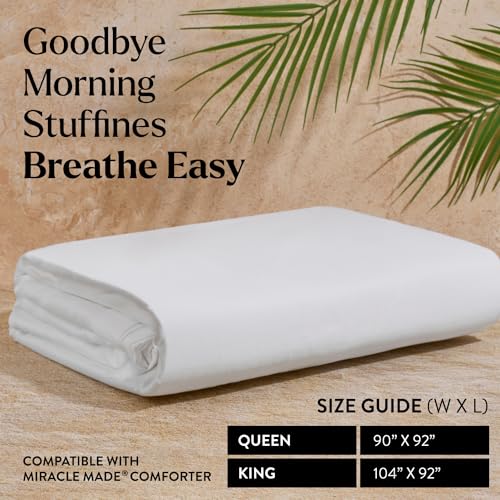 All-Season Lightweight Cotton Duvet Cover – Water-Resistant, King Size, White