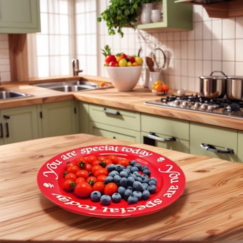 10.6-inch Ceramic Celebration Plate - You Are Special Today Red Platter