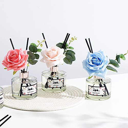 Red Rose Reed Diffuser Set - 200ml Fragrance Oil with Decorative Sticks