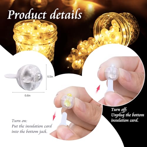 Chzk 200pcs Warm White Mini LED Balloon Lights Multicolor Paper Lanterns for Easter Party Christmas