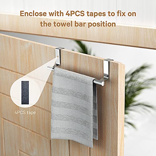 Over Cabinet Towel Bar 2-Pack - Stainless Steel No-Drill Door Rack