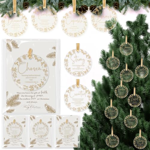 30 Sets Christian Christmas Ornaments Bulk Bible Verse Blessing Decorations