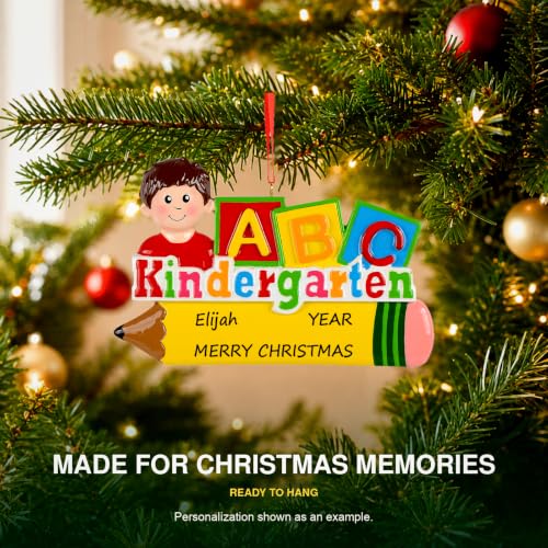 Custom Kindergarten Boy Christmas Ornament - Personalized School Gift 2026 | MAXORA