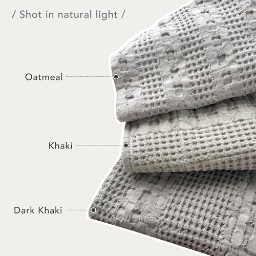 Oversized King Bedspread Set - 3-Piece Cotton Waffle Quilt
