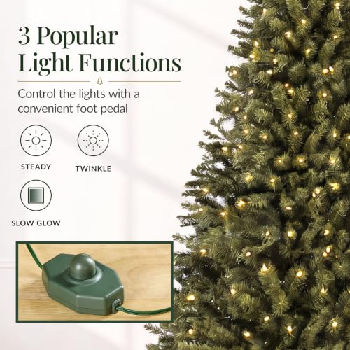 6ft Pre-Lit Artificial Spruce Christmas Tree with 250 LED Twinkling Lights