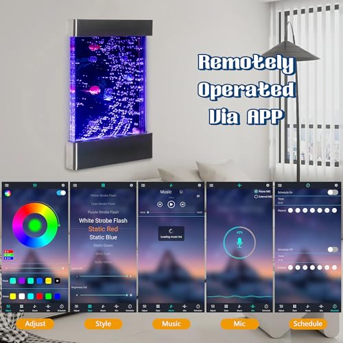 Tenmind LED Bubble Wall Panel 24x16 Inch with Fish & RGB Lights for Sensory Rooms