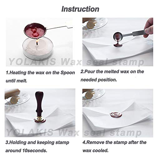 YOLAKIS YOLET-B Olive & Eucalyptus Wax Seal Stamp Set Brass Head Wedding Party
