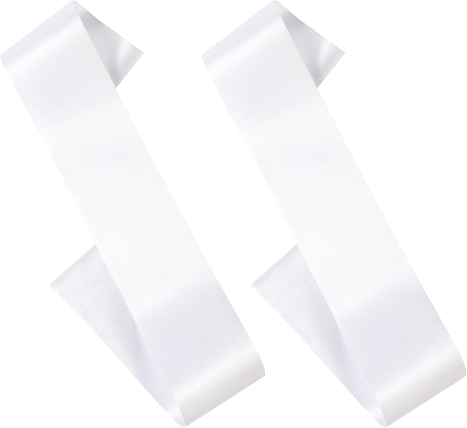 Skiennix White Satin Sash - 2 Pack DIY Pageant & Party Decorations | Includes 2 Pins