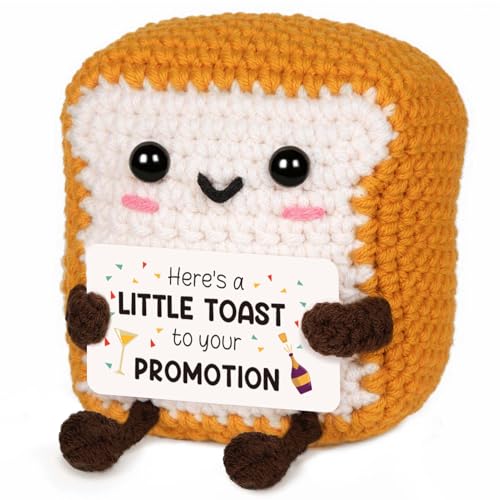 Handmade Crochet Toast Promotion Gift - Cute Desk Decor for New Job