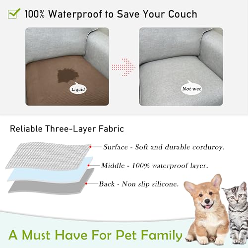 Waterproof Non-Slip Couch Arm Covers Set of 2 - 24x20 inches