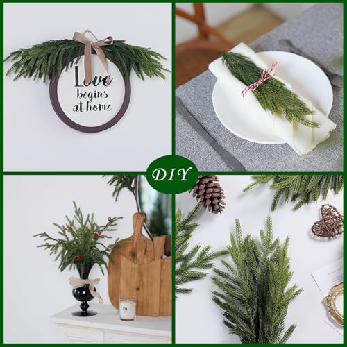 32Pcs 18"Lifelike Touch Artificial Norfolk Pine Branches for Vase